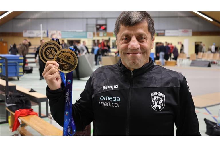 Hat allen Grund zum Strahlen: Tariel Shavadze gewinnt Greco-Gold und Freistil-Silber.