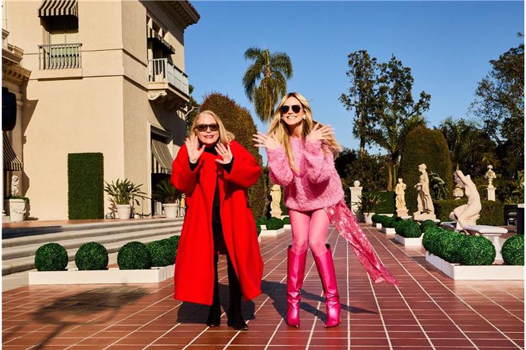 Heidi Klum mit Kerstin Schneider, Chefredakteurin der Harper’s Bazaar.