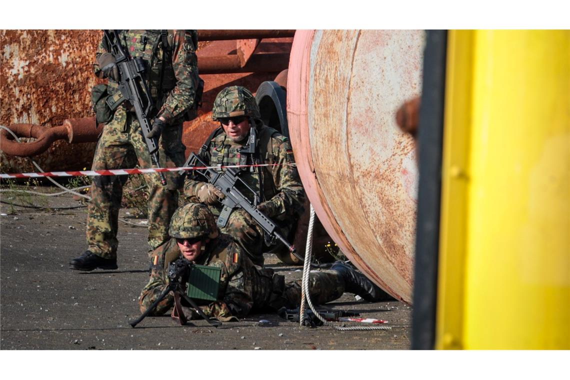 "Fight tonight": Heimatschutz soll zügig aufgebaut werden Heimatschützer bei der Bundeswehr-Übung "Fishtown Guard 2024"