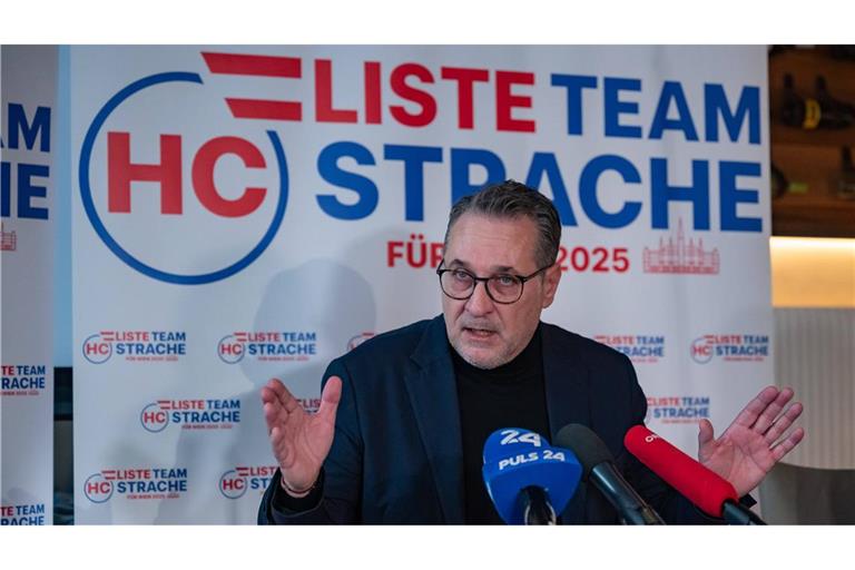 Heinz-Christian Strache (FPÖ) bei einer Pressekonferenz im Februar 2025. (Archivbild)