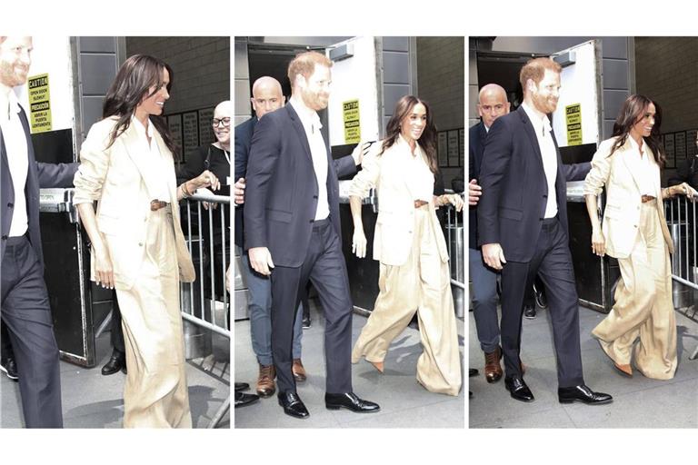 Herzogin Meghan trägt Oversize – und schaut doch nicht verloren aus.