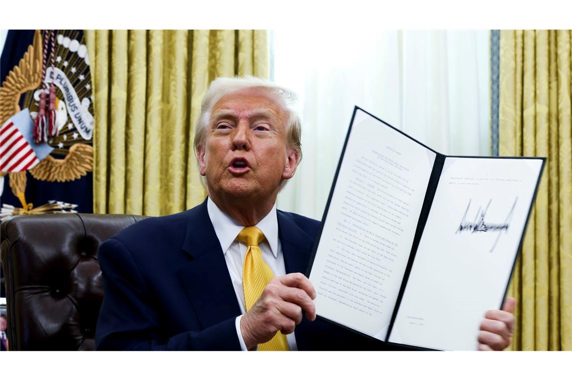 Auf Zölle folgen Gegenzölle: Beginnt jetzt der Handelskrieg? Hoffnungen auf ein Einlenken Trumps in letzter Minute haben sich nicht erfüllt. (Archivbild)