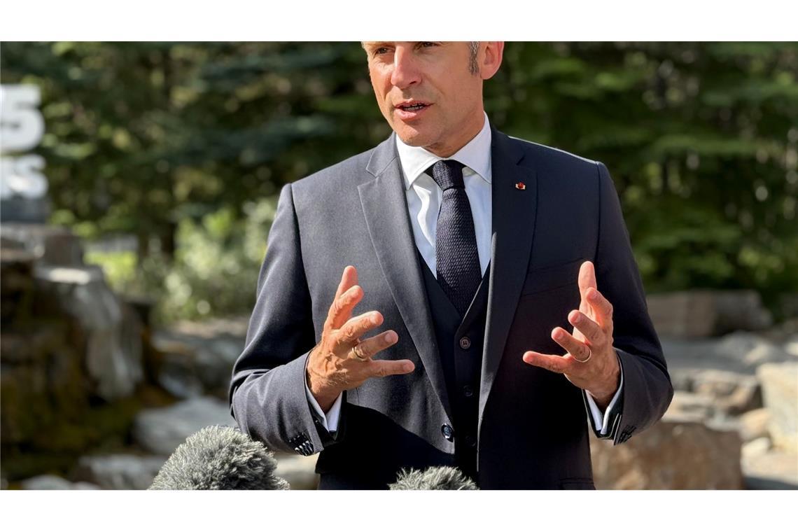 Nach Eklat bei G7: Macron weist Vorwürfe von Trump zurück Hofft auf einen Waffenstillstand zwischen dem Iran und Israel: Frankreichs Präsident Emmanuel Macron.