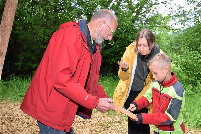 Honig direkt aus der Wabe: Rudolf Hofmann (links) lädt zum Probieren ein. Fotos: Elisabeth Klaper
