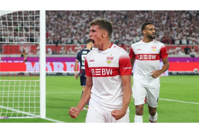 Im ersten Heimspiel für den VfB beweist Grischa Prömel gleich seinen Torriecher&nbsp;– und trifft zum zwischenzeitlichen 2:0.