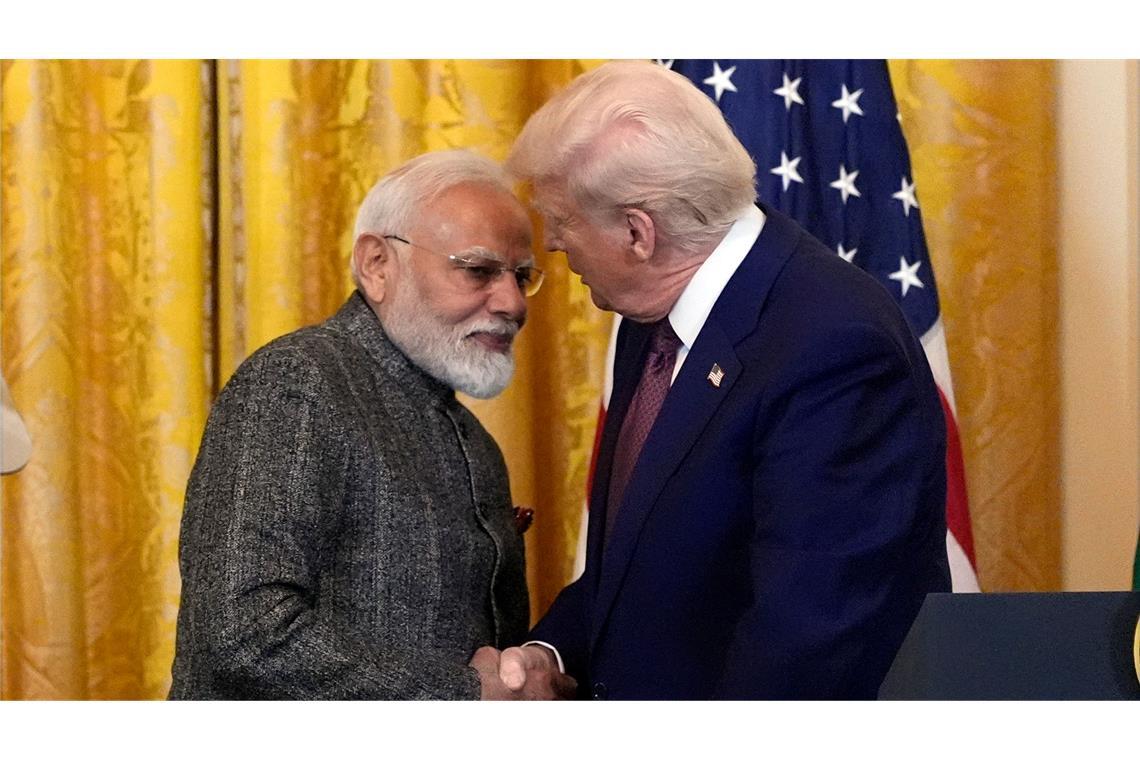 USA belegen Indien wegen Kreml-Geschäften mit neuen Zöllen Im Februar hatte Indiens Premierminister Modi dem US-Präsidenten einen Besuch in Washington abgestattet. (Archivbild)