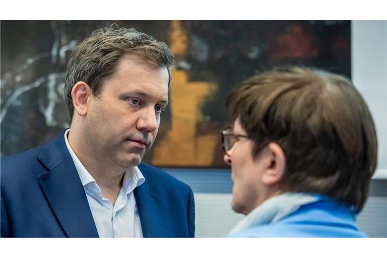 Im Gespräch: die SPD-Vorsitzenden Lars Klingbeil und Saskia Esken
