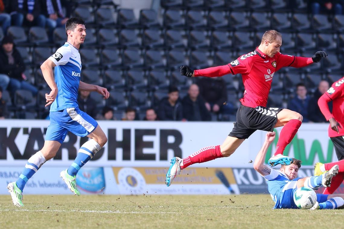 „Das Ergebnis wird von uns respektiert“ Im Großaspacher Stadion wird am Samstag wieder Drittliga-Fußball zu sehen sein. Foto: A. Becher