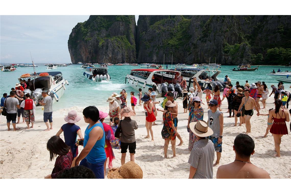 Der White-Lotus-Effekt: "Set-Jetter" als Segen oder Fluch? Im Jahr 2000 löste bereits der Film "The Beach" von Danny Boyle einen Touristenansturm aus. Opfer war die "Maya Bay" auf Phi Phi Island. (Archivbild)