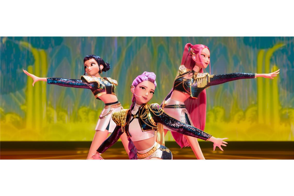 Im Netflix-Film kämpfen die K-Pop-Stars Rumi (Ejae), Mira (Audrey Nuna) und Zoey (Rei Ami) gegen Dämonen.