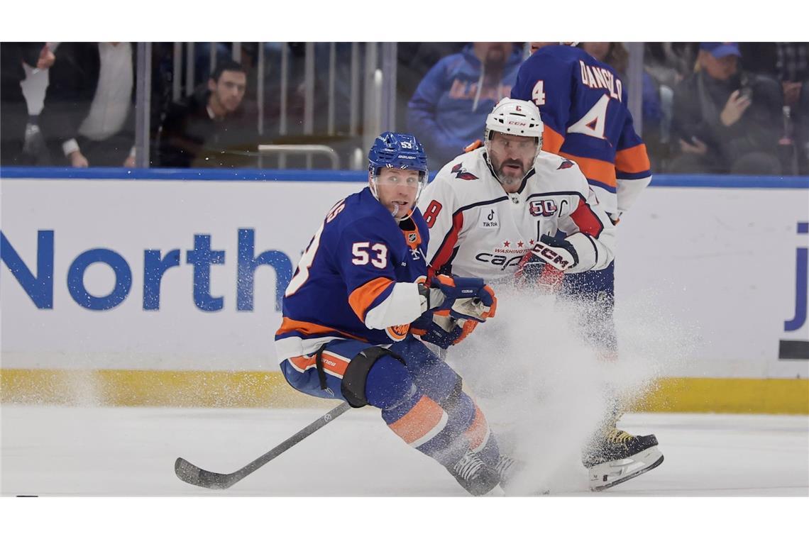 Putin gratuliert Eishockey-Star Owetschkin zu Torrekord In Aktion: Routinier Owetschkin.