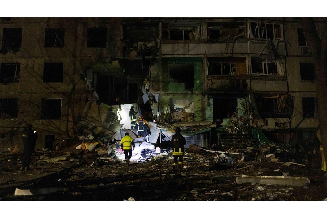 Erneut russische Drohnenschwärme über der Ukraine In Charkiw im Osten der Ukraine wurden bei neuen Angriffen mindestens vier Menschen verletzt. (Archivbild)