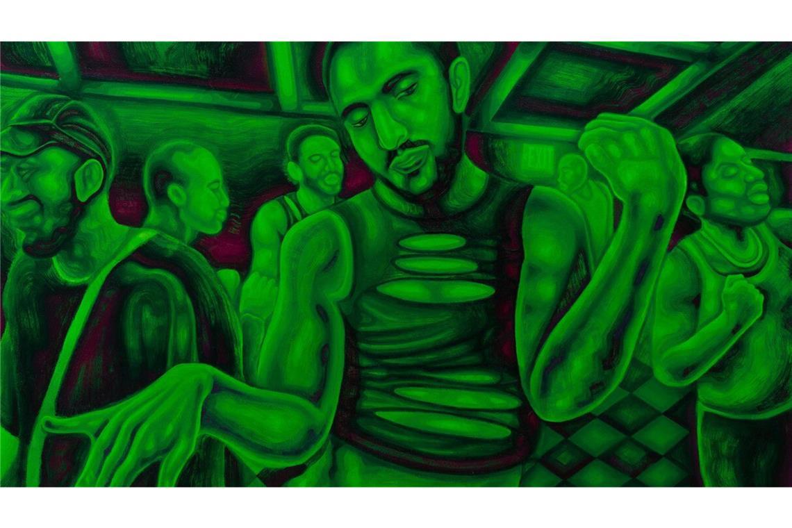 In der Galerie Thomas Fuchs in Stuttgart zu sehen: James Bartolacci mit dem Bild „E“, 2025