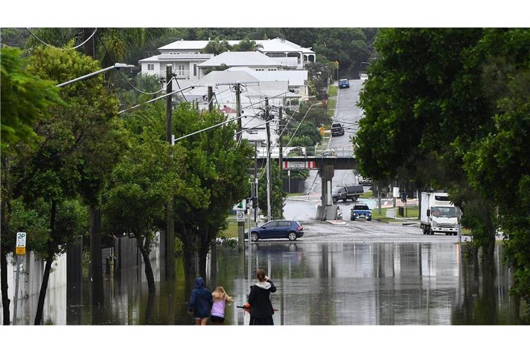 In der Millionenstadt Brisbane sind viele Straßen überschwemmt.