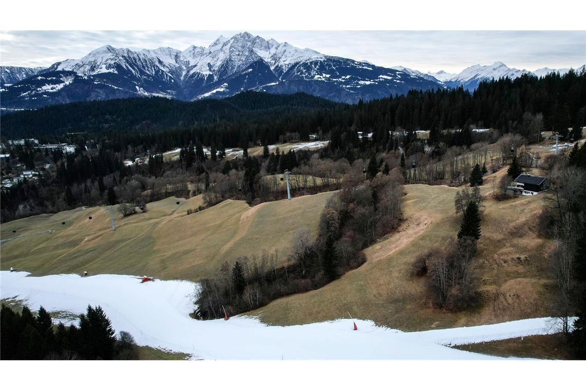 In der Schweiz gibt es teils deutlich weniger Schnee als im 30-jährigen Mittel.