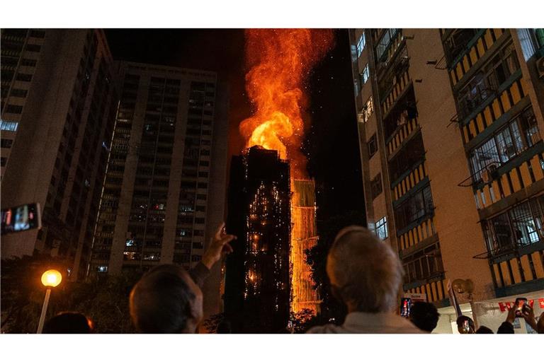 In einer Wohnanlage in Hongkong brach das Feuer aus.