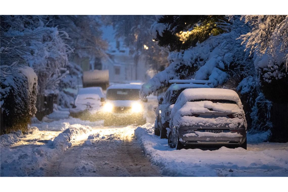 In München schneit es.