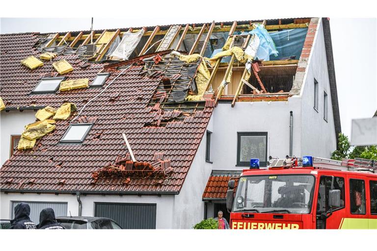 In Ulm sind einige Häuser stark durch das Unwetter beschädigt worden.