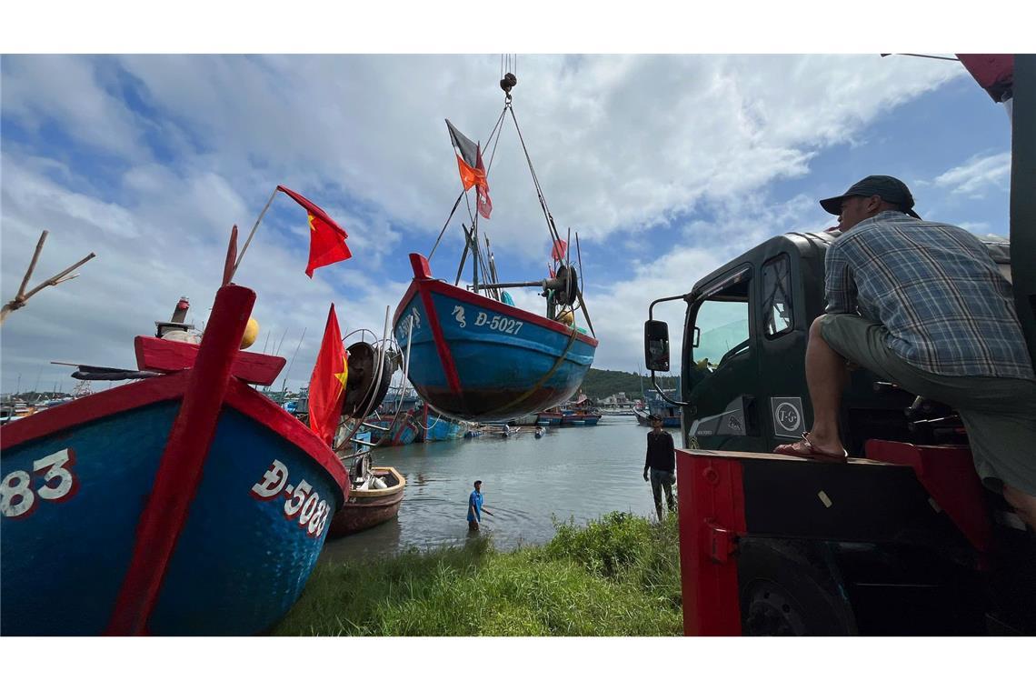 In Vietnam wurden vorsorglich Boote in Sicherheit gebracht.