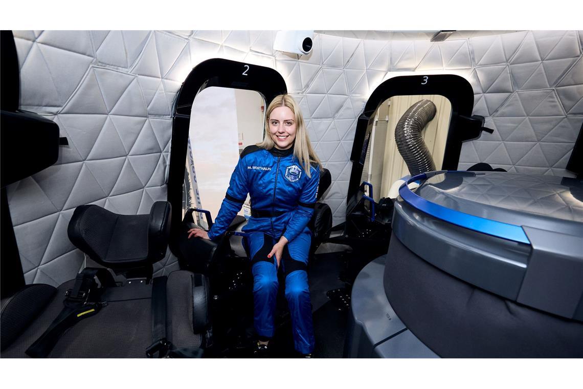 Ingenieurin Michaela Benthaus ist eine von zwei Deutschen an Bord der Blue-Origin-Rakete.