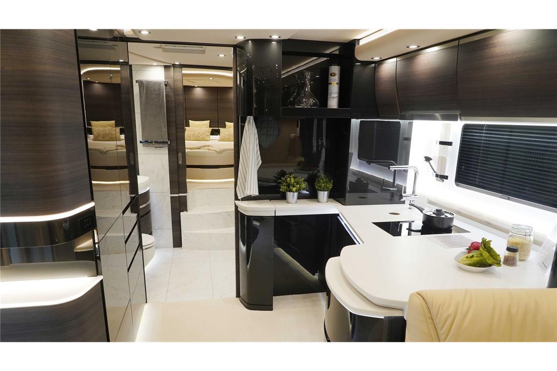 Urlaub in der Präsidentensuite auf Rädern Innenleben eines Reisemobils de luxe