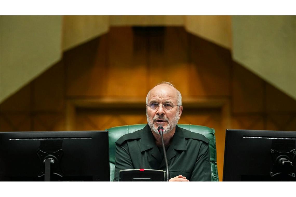 Irans Parlamentspräsident Ghalibaf reagiert auf Trumps Hormus-Blockade mit Spott. (Archivbild)