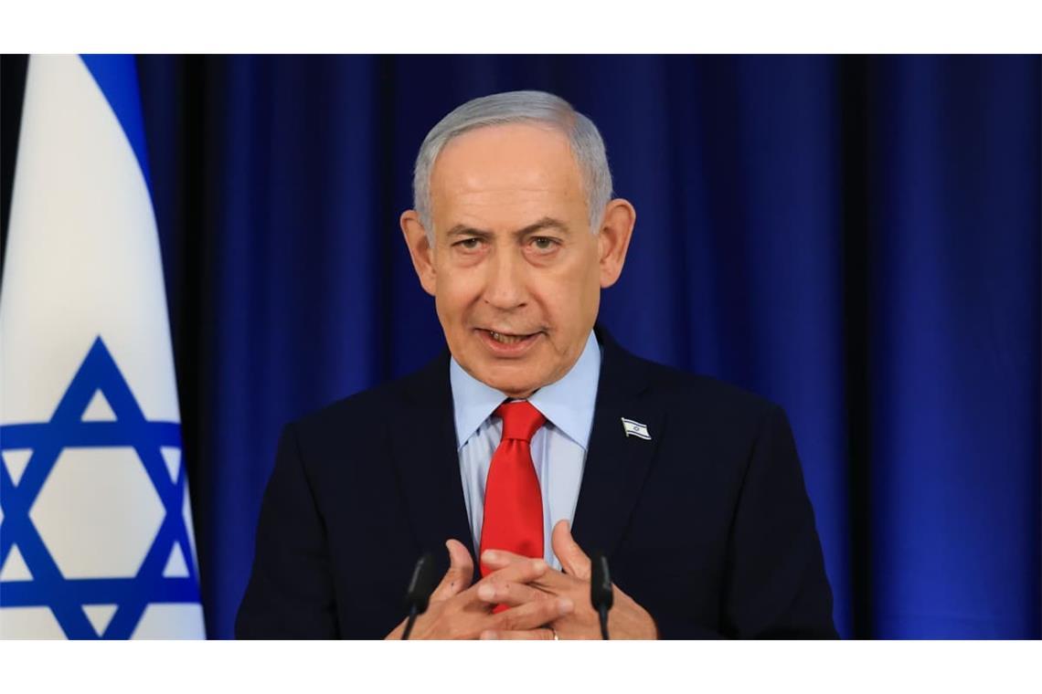 Israels Ministerpräsident Benjamin Netanjahu bei einer Pressekonferenz in Jerusalem. (Archiv)