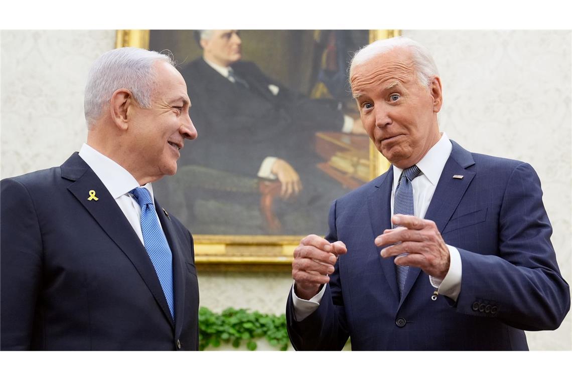 Israelische Medien: Fortschritte bei Waffenruhe-Gesprächen Israels Ministerpräsident Benjamin Netanjahu (l) und US-Präsident Joe Biden sind schon mehrmals wegen des Gaza-Kriegs aneinandergeraten. (Archivbild)