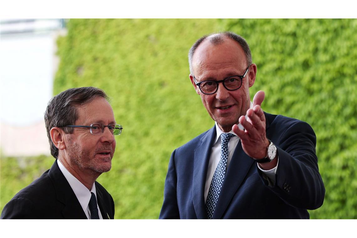 Deutsch-israelisches Jubiläum im Schatten des Gaza-Krieges Israels Präsident Herzog schaut auch beim neuen Kanzler Merz vorbei.