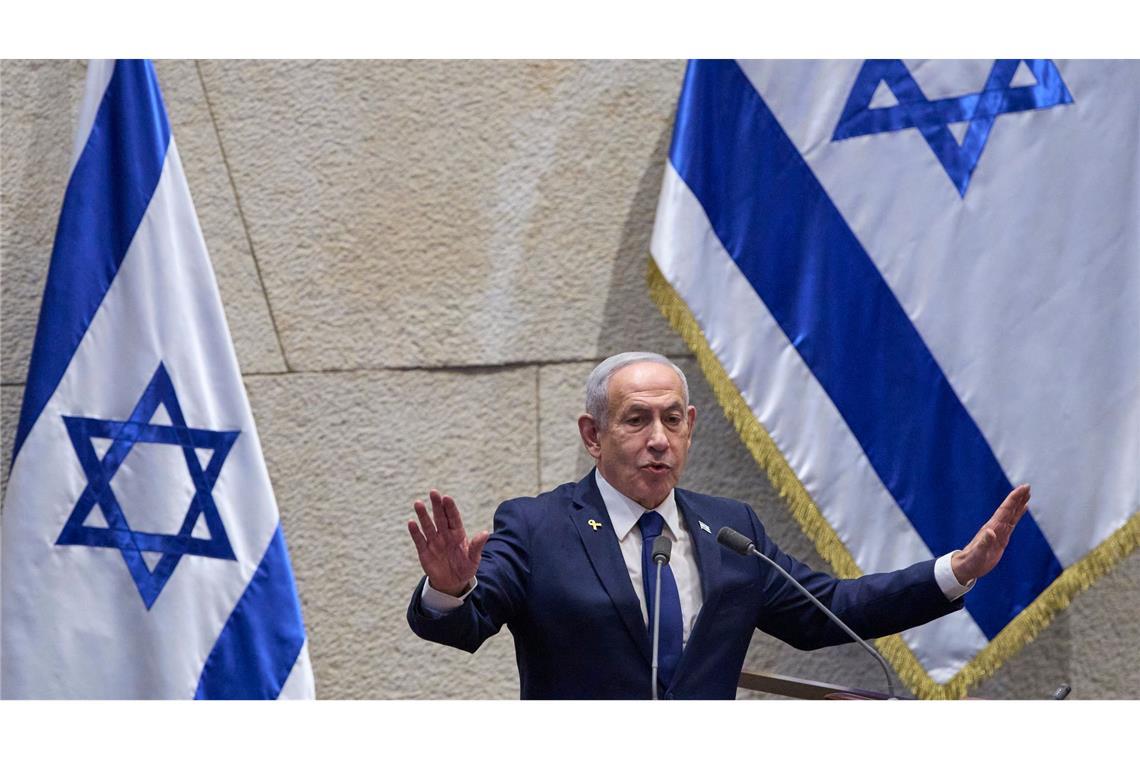 Israels Premier Netanjahu bekräftigt seine Ablehnung eines palästinensischen Staates.