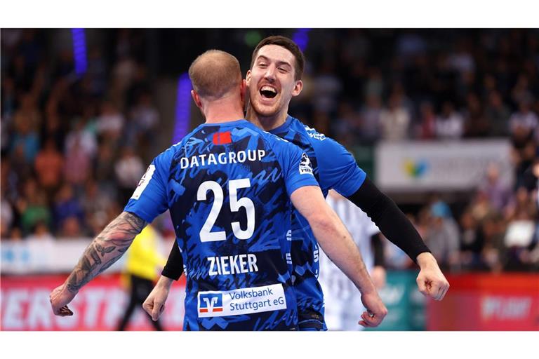 Ivan Snajder und Patrick Zieker: Riesenjubel beim TVB Stuttgart.