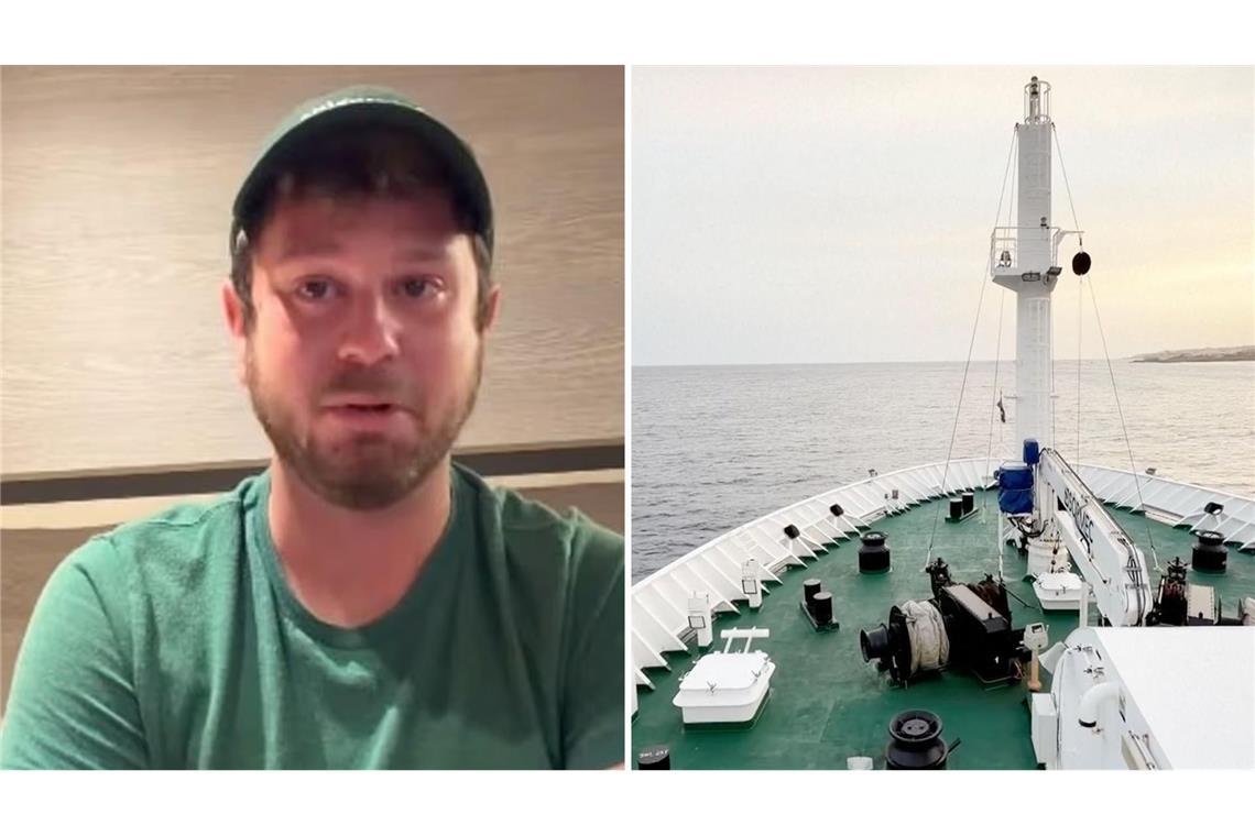 Jake Rosmarin in Quarantäne an Bord der „MV Hondius“ vor Kap Verde.