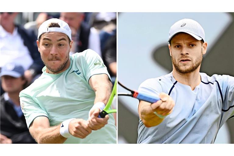 Jan-Lennard Struff (links) und Yannick Hanfmann (34) schafften am zweiten Turniertag den Sprung ins Achtelfinale. 