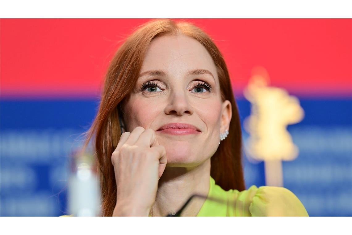 Berlinale: Timothée, Tilda und Trump als Elefant im Raum Jessica Chastain wird auf der Berlinale politisch.