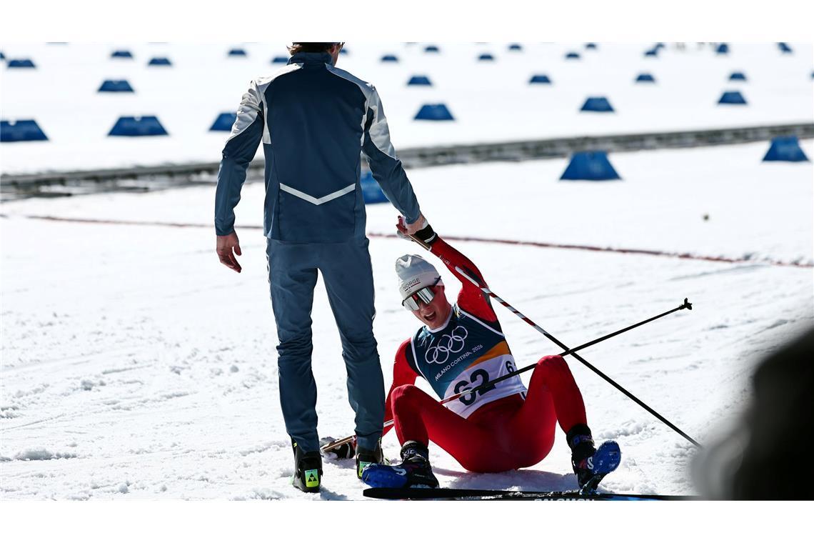 Johannes Hoesflot Klaebo zeigt sich in Tesero als fairer Sportsmann.