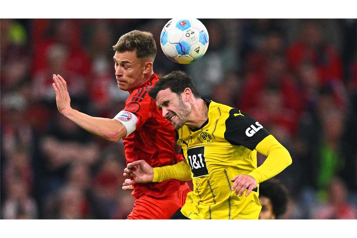 Kimmichs Forderung: Müssen erwachsener spielen Joshua Kimmich (l) hat eine Forderung an das Bayern-Spiel.