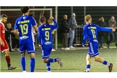 Jubel beim FC Marbach nach dem Sieg gegen Merklingen, dem bislang stärksten Gegner in der Runde.