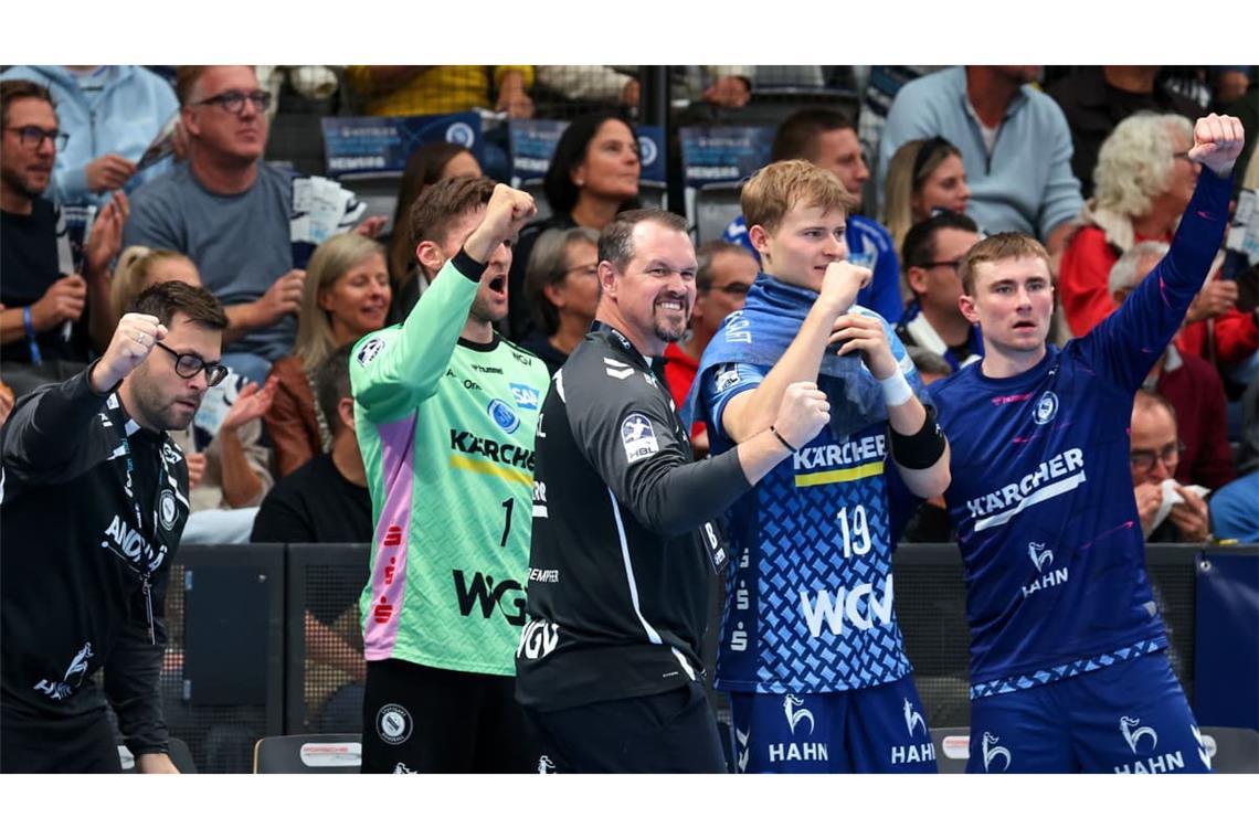 Jubel beim TVB Stuttgart&nbsp;– im Derby gab's einen klaren Heimsieg.