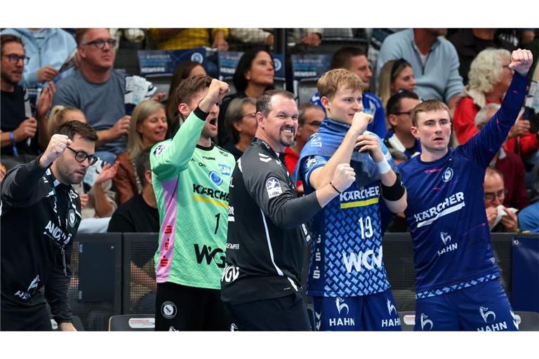 Jubel beim TVB Stuttgart&nbsp;– im Derby gab's einen klaren Heimsieg.