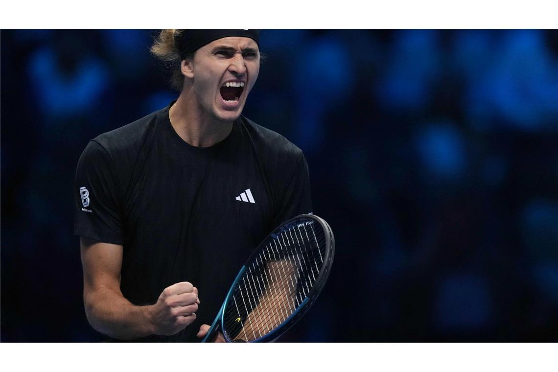 Jubelte ausgelassen nach seinem Auftaktsieg bei den ATP Finals: Alexander Zverev