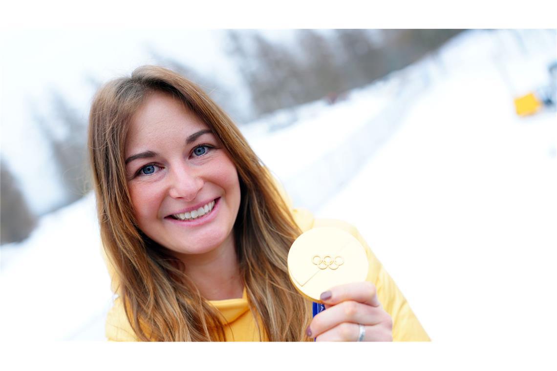 Julia Taubitz erlebte vor vier Jahren in Peking noch eine Enttäuschung – nun hat die Rodlerin im Einsitzer der Frauen ihr Gold.