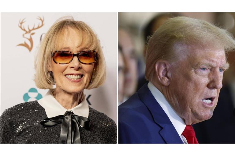 Juristische Niederlage für US-Präsident Donald Trump (r.): Ein New Yorker Berufungsgericht hat eine Millionenstrafe gegen ihn wegen der Verleumdung von E. Jean Carroll bestätigt.