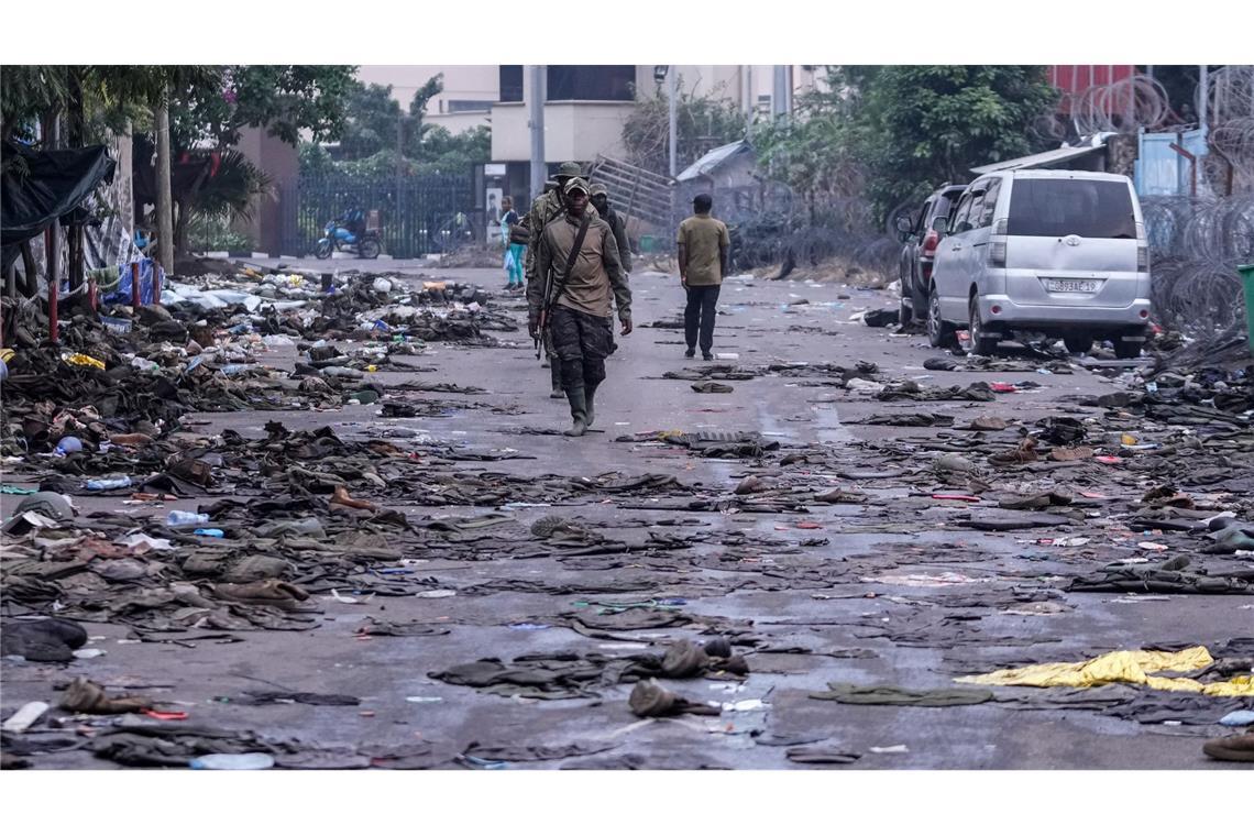 Kongos Präsident ruft Bevölkerung zum Widerstand auf Kämpfer der Miliz M23 patrouillieren in Goma. (Archivbild)