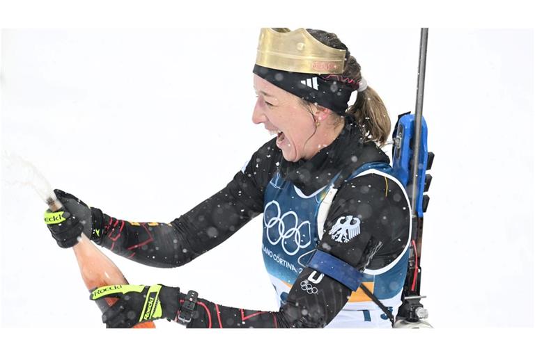 Kann trotz Platz 28 lachen: Franziska Preuß