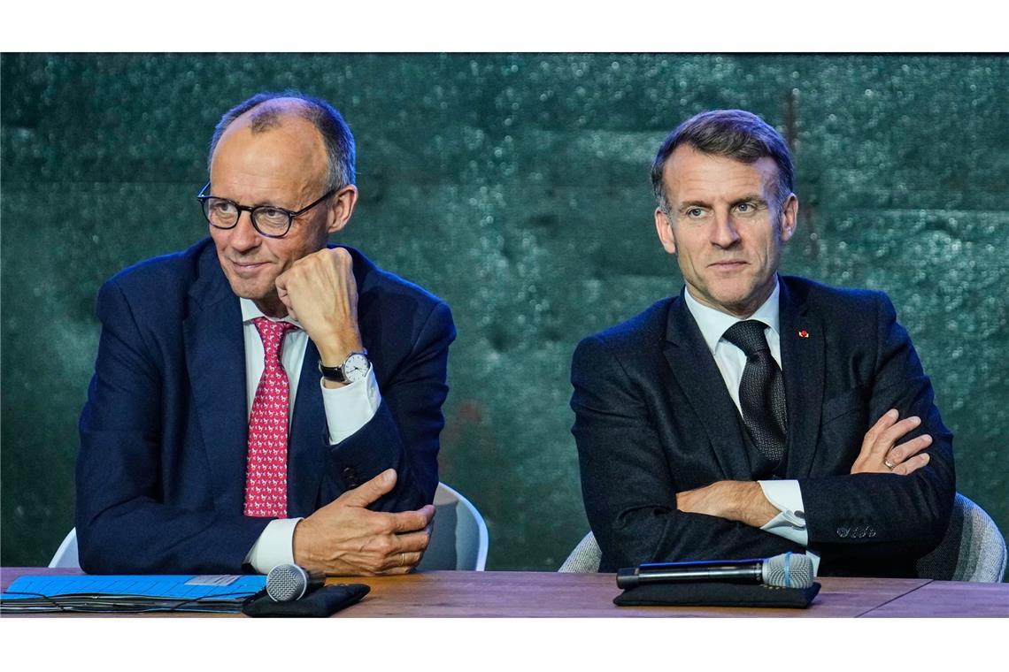 Kanzler Friedrich Merz (links) und Frankreichs Präsident Emmanuel Macron sehen sich als überzeugte Europäer. Doch im Streit um den Kampfjet FCAS geben sie nationalen Egoismen nach.