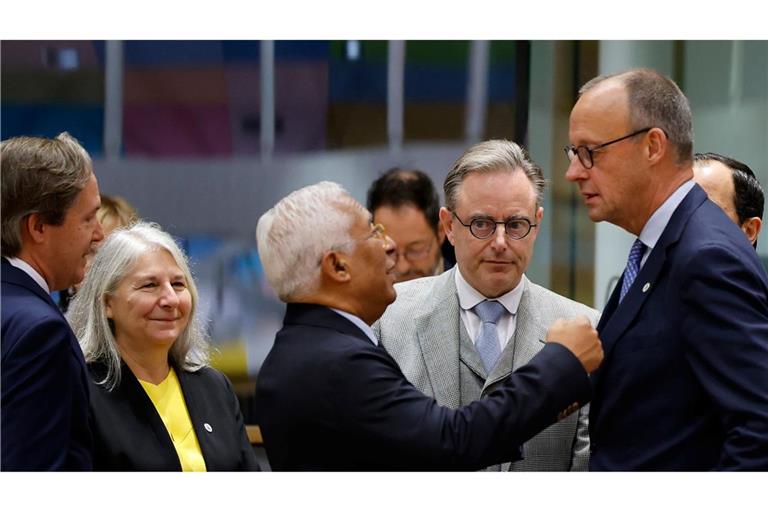 Kanzler Merz hat es beim Gipfel in Brüssel nicht leicht mit seinem Vorstoß für die Nutzung des eingefrorenen russischen Vermögens für die Ukraine.