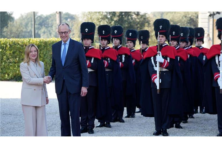 Kanzler Merz und Ministerpräsidentin Giorgia Meloni verstehen sich immer besser.