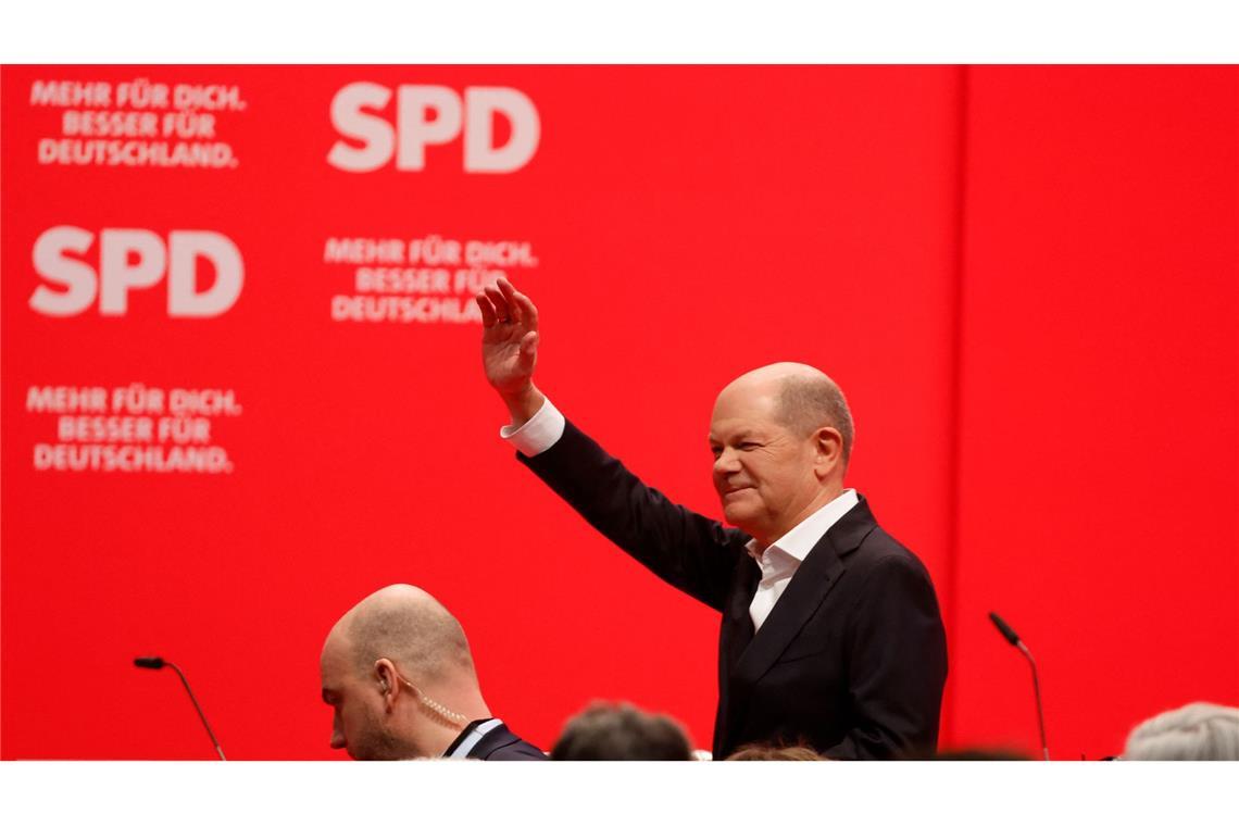 SPD-Parteitag bestätigt Scholz als Kanzlerkandidaten Kanzler und Kanzlerkandidat Olaf Scholz