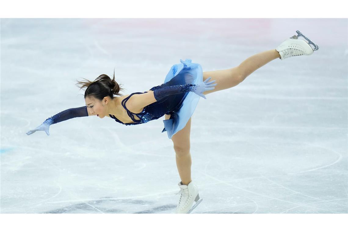 Kaori Sakamoto aus Japan steht vor ihrem vierten WM-Titel.