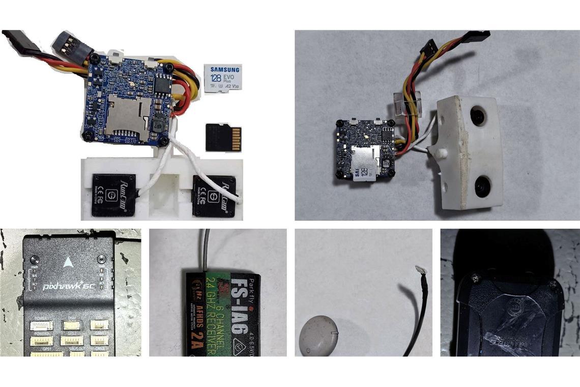 KCNA veröffentlichte auch die Einzelteile der abgeschossenen Drohne, die aus Südkorea stammen soll.